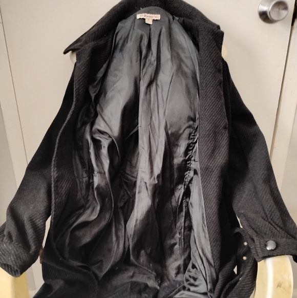 Forever Womens Black Wool Trench Coat - Picture 3 of 3